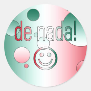 Sticker Rond De Nada ! Mexique Drapeau couleurs Pop Art