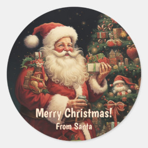 Sticker Rond De Noël Père Noël