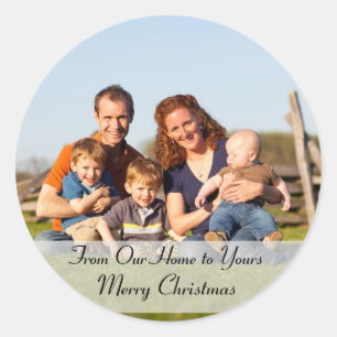 Sticker Rond De Notre Maison À Votre Joyeux Noël Photo