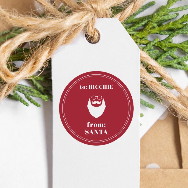 Sticker Rond de Père Noël Custom Nom de l'enfant Cadeau de Noël (Créateur téléchargé)