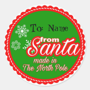 Sticker Rond De Père Noël Personnalisé