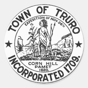 Sticker rond de phoque de ville de Truro Cape Cod 