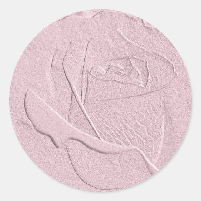 Sticker Rond De relief doucement rose de rose (Devant)