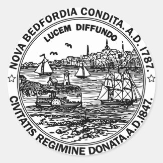 Sticker rond de sceau de ville de Bedford Massachu