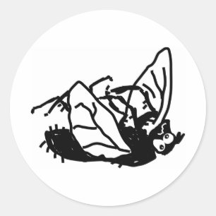 Sticker Rond Dead Fly