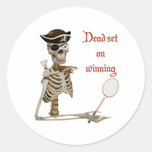 Sticker Rond Dead Set Badminton Pirate