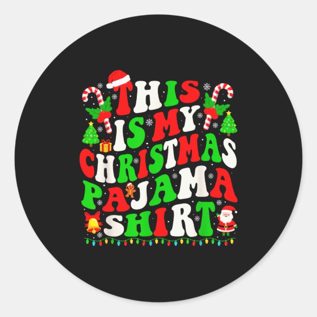 Sticker Rond Dear Santa I Can Explain Funny Christmas Kids Men  (Devant)