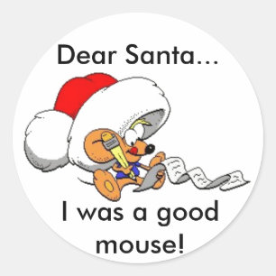 Sticker Rond Dear Santa Mouse