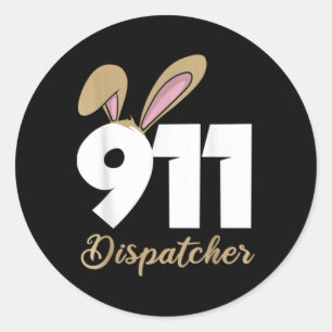 Sticker Rond Débardeur à capuche pour dispatcher 911 de Pâques 