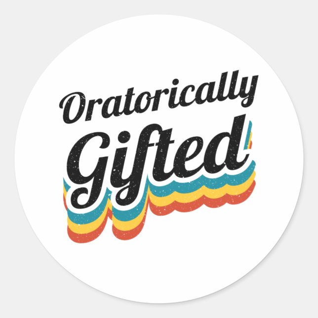 Sticker Rond Débat Oratiquement Cadeau De L'Équipe De Débat De  (Devant)