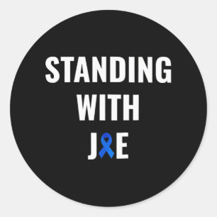 Sticker Rond Debout avec Joe Prostate Cancer Awareness Ribbon
