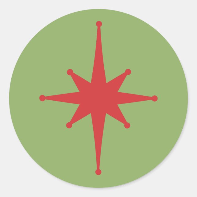 Sticker Rond Début de Noël moderne du Moyen-siècle (Devant)