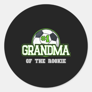 Sticker Rond Débutante de l'année grand-mère féminine Soccer 1e