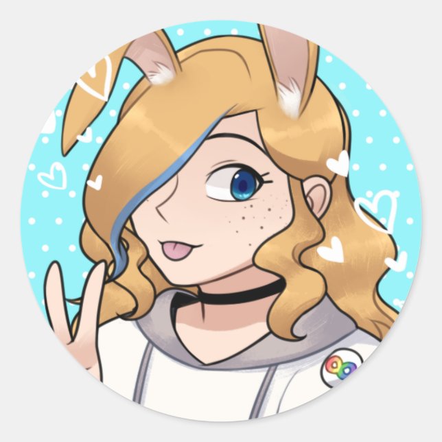 Sticker Rond Décale PFP HunneBunn (Devant)