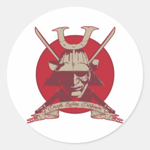 Sticker Rond Décès avant le déshonorateur Samurai