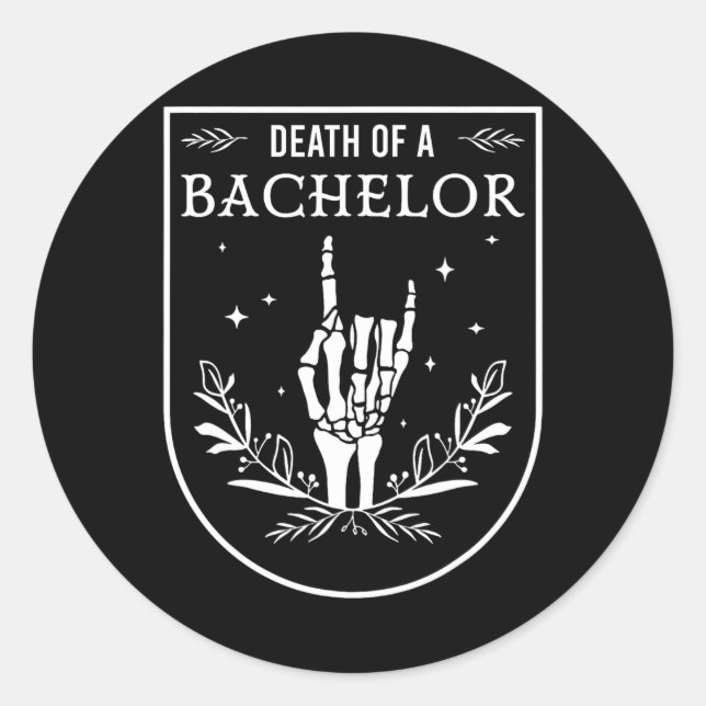 Sticker Rond Décès de célibataire enterrement de vie de garçon  (Devant)