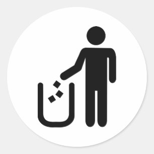Sticker Rond Déchets de rebut d'ordures