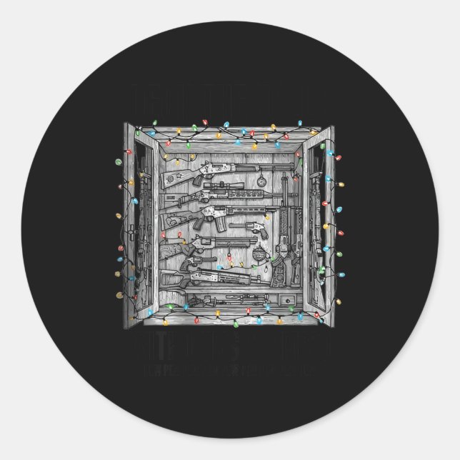 Sticker Rond Deck The Halls With Guns &amp; Ammo (on Back)  (Devant)
