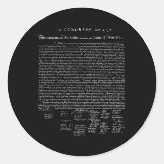 Sticker Rond Déclaration d'indépendance des États-Unis Américai