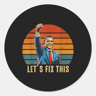 Sticker Rond Déclaration d'Obama de retour 2028