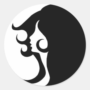 Sticker Rond Deco mod woman