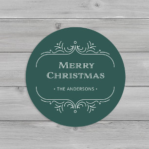 Sticker Rond Déco moderne   Élégant Joyeux Noël Vert