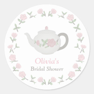 Sticker Rond Décor de la Fête des mariées Floral Tea Party
