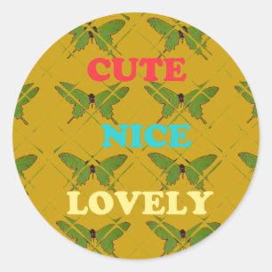 Sticker Rond Décor de papillon coloré : mignon, agréable et séd