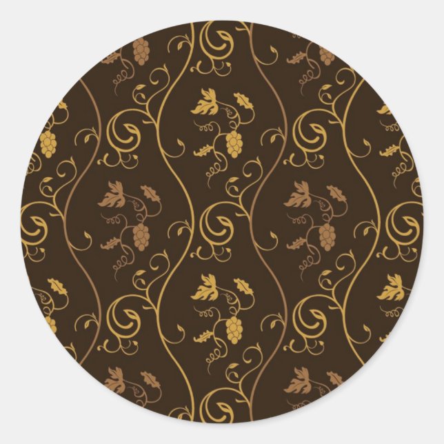 Sticker Rond Décor des raisins (Devant)