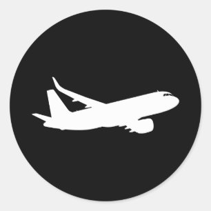 Sticker Rond Décor noir en silhouette de la ligne de réaction d