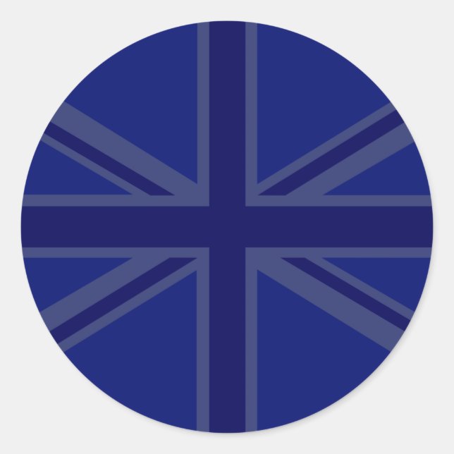 Sticker Rond Décor Union Jack bleu NAvy (Devant)