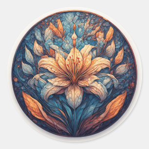 Sticker Rond Décoration Bohème Mandala Colorée, Cadeau de Médit
