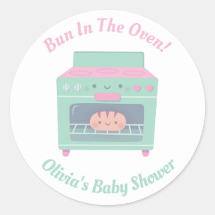 Sticker Rond Décoration de Baby Shower pour un Bébé Mignon dans