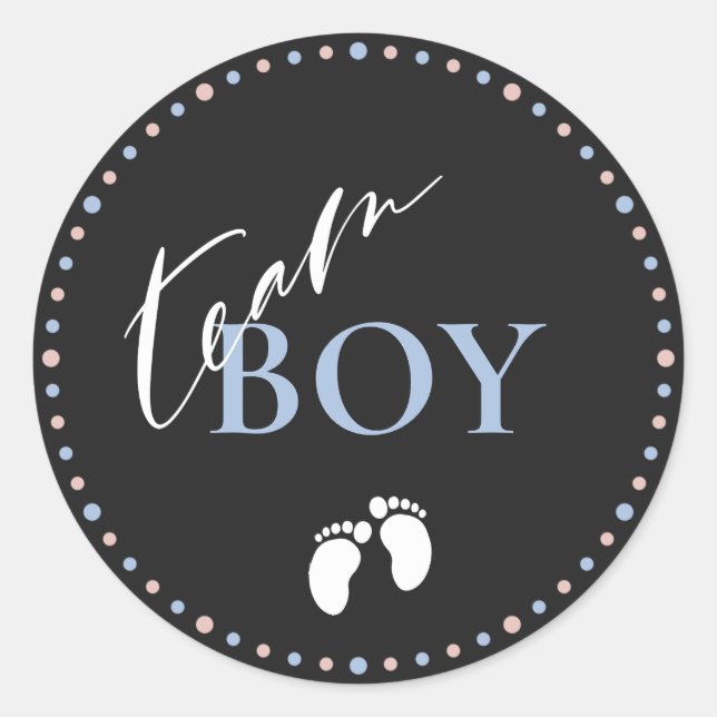 Sticker Rond Décoration du Team Boy Gender Revevela Party (Devant)