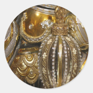 Sticker Rond Décorations d'arbres de Noël victoriens