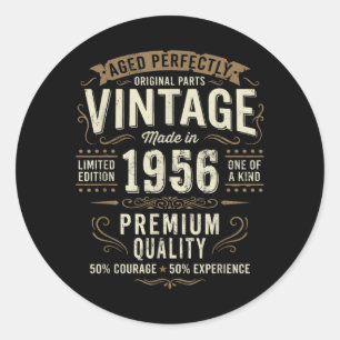 Sticker Rond Décorations de 70e anniversaire vintage hommes drô