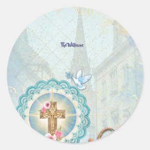 Sticker Rond Décorations élégantes pour cupcakes de Pâques