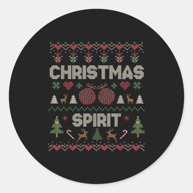 Sticker Rond Deep In The Christmas Srit Couple Matching Christm (Devant)