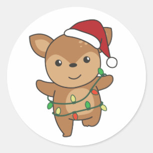 Sticker Rond Deer Christma
