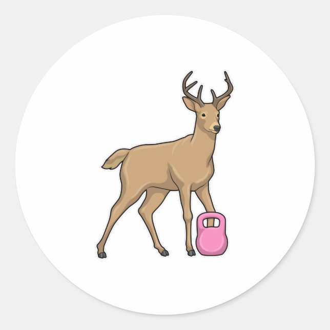 Sticker Rond Deer Fitness Dumbbell (Devant)