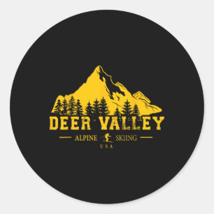 Sticker Rond Deer Valley Utah Usa Station de ski alpin Souv