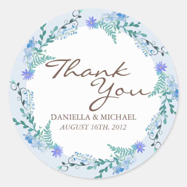 Sticker Rond Deers in Love Woodland Winter Wedding Custom Favor (Devant)