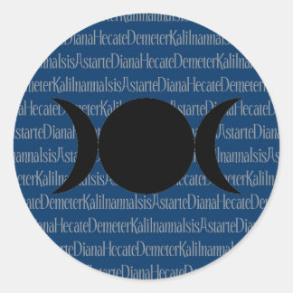 Sticker Rond Déesse Chant (bleu)