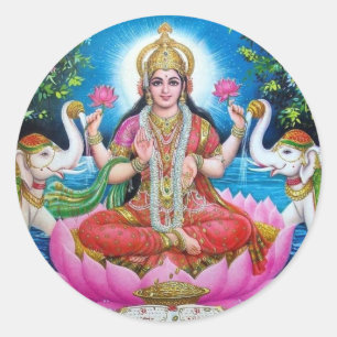 Sticker Rond Déesse de Lakshmi de l'amour, de la prospérité,
