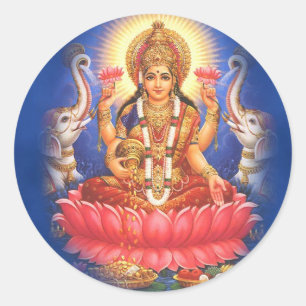Sticker Rond Déesse indoue Laxmi Devi Mata