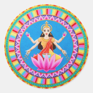 Sticker Rond Déesse Lakshmi mandala