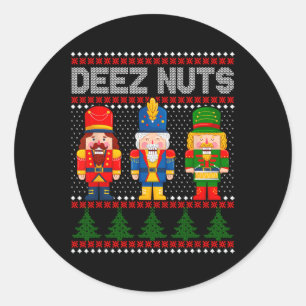 Sticker Rond Deez Nuds Nutcracker Fun Vilain Noël