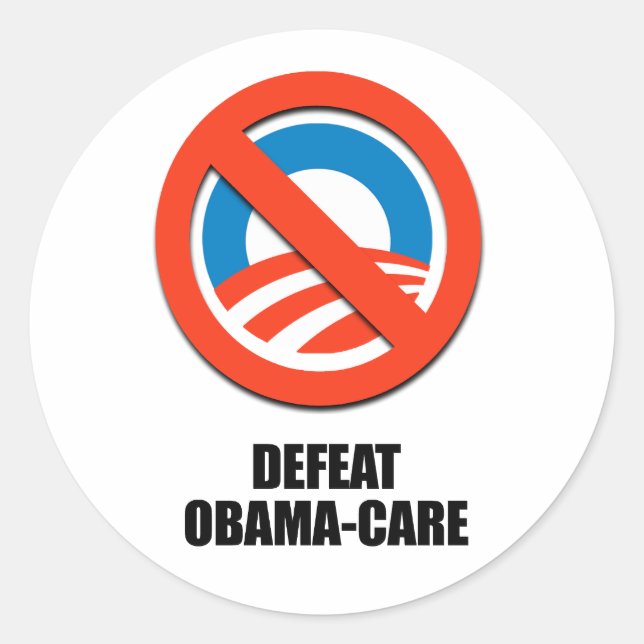 Sticker Rond Défaire les soins d'Obama (Devant)
