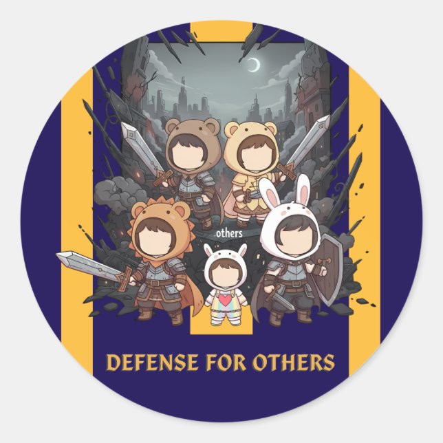 Sticker Rond Defense for Others - Little Guardians (Devant)