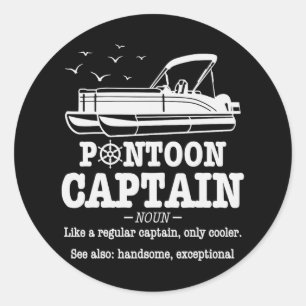 Sticker Rond Définition de capitaine de ponton Vie en bateau Dr